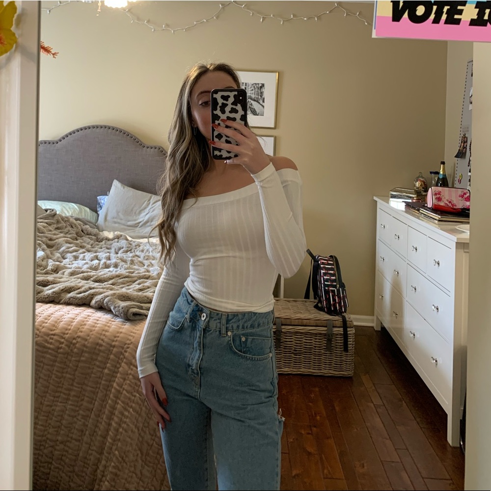 Showpo ribbed off-the-shoulder top